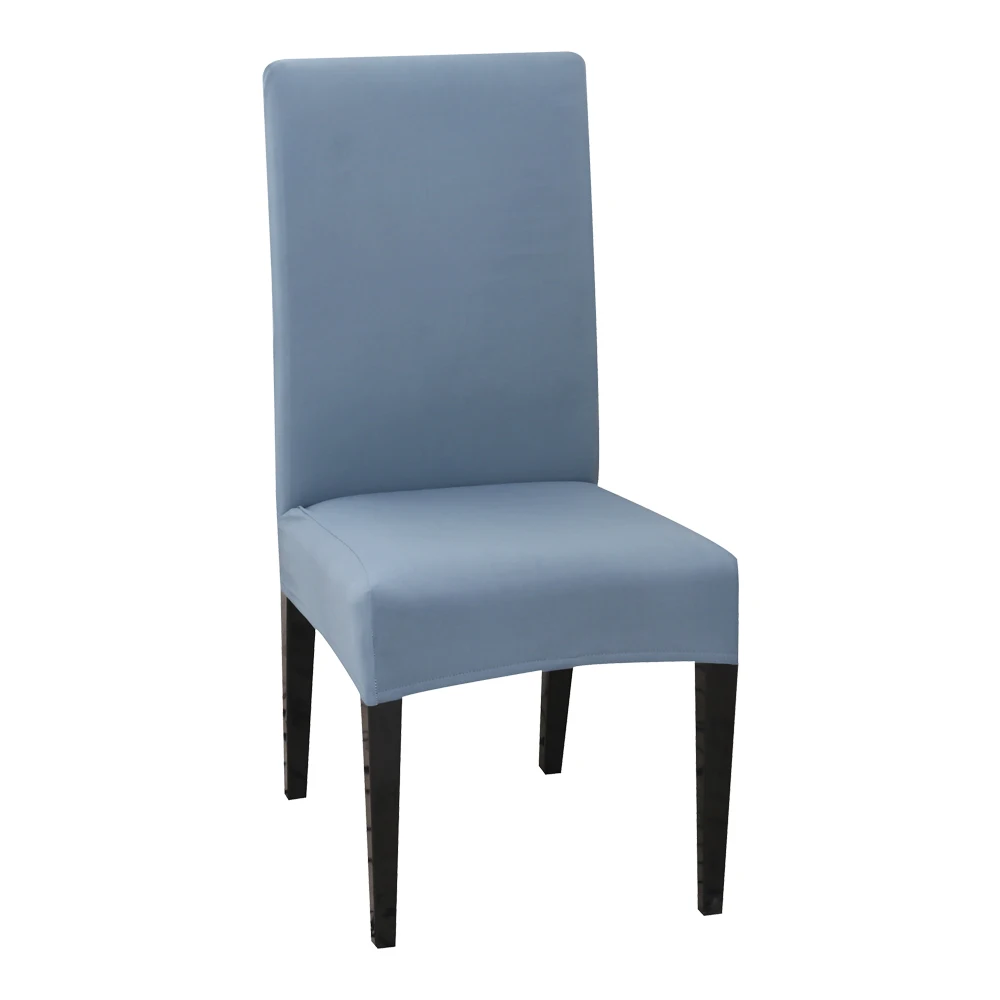 1 шт., современный однотонный чехол для кресла спандекс, Эластичные Свадебные банкетные чехлы для стульев, обеденных сидений, пасторальные гостиничные чехлы - Color: grey blue