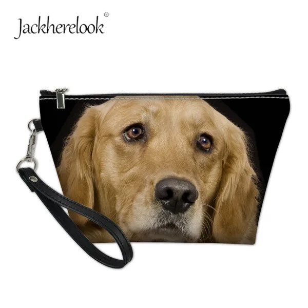 Jackhereook 3D Золотой ретривер печати женщин pu кожаные косметические пакеты милая собака косметичка для дам Роскошная организовать туалетных принадлежностей - Цвет: HK119Z8