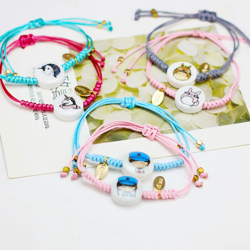 

Korean Simple Ceramics Bracelets for Women Cute Rabbit Carrot Monkey Banana Cat Adjustable Hand Made Couple Bracelet Jewelry