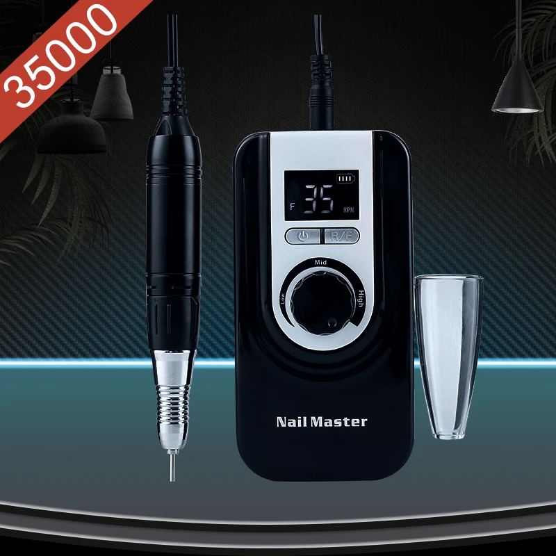 

35000RPM Rechargable Portable Electric Nail Drill Machine Set Kit Manicure Set File Nail Pen with Battery Nail Grinder Tool