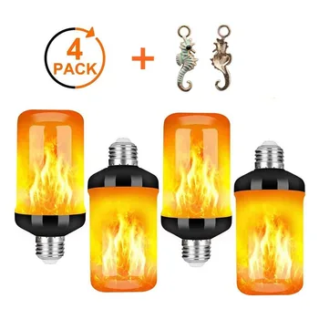 

4pcs E27 Emulation Flame Bulb Lamp Dynamic Flame Light LED Fire Effect Flickering Light for Garden Bar Party Wedding Decor