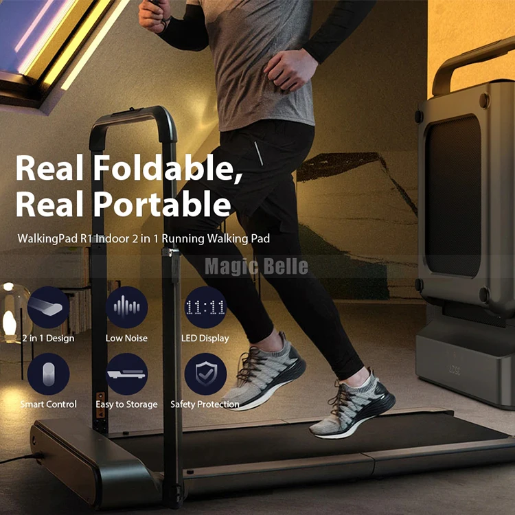 2 in 1 Treadmill Machine Gym Fitness Indoor Folding Running Pad Bluetooth 110KG 