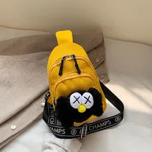 INS нагрудная сумка женская стиль корейский стиль Мода милый мультфильм Harajuku Студенческая спортивная широкополосная сумка через плечо