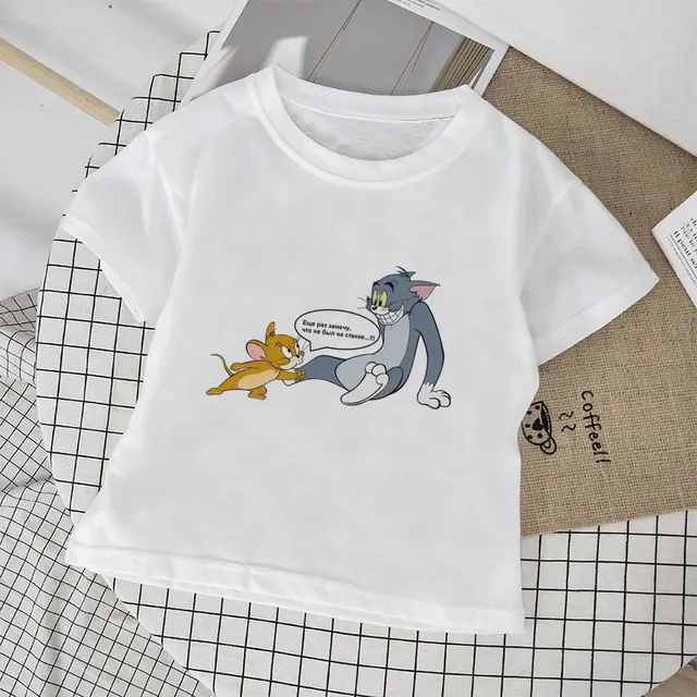 New Release Cartoon Summer Dress Cute Cat And Mouse Boy T Shirts