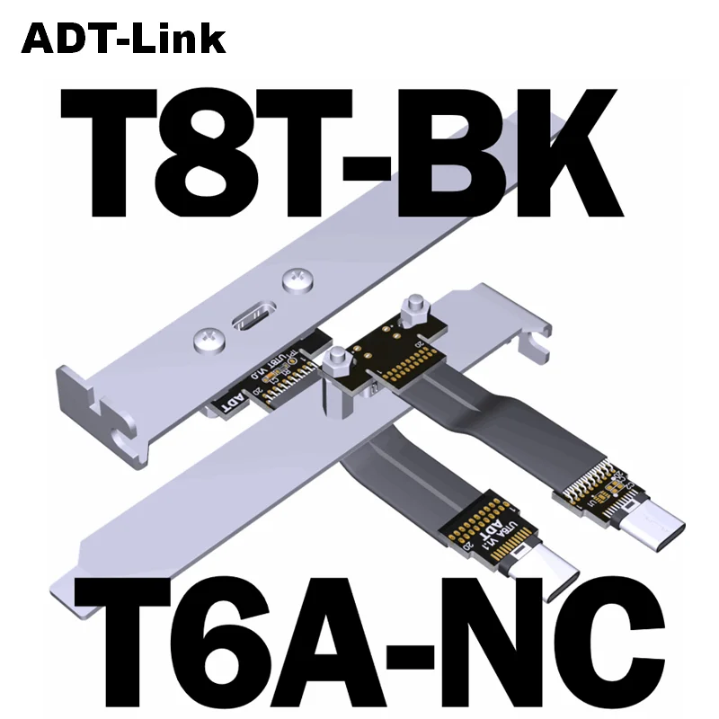 

USB Type C Converter Cable Angle Thin Flat Highly-routable Foldable Axial Elbow C Type 20G/bps 10G/bps 5G/bps With PCI Bracket