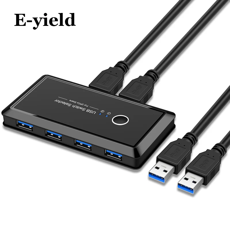 Online Porta USB KVM SWITCH Box USB 3.0 2.0 Switcher 2 PCs Condivisione di Dispositivi per la Tastiera Mouse Stampante 4 Monitor con 2 Cavo USB