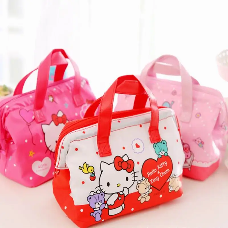 

Hello Kitty Cute Lunch Box Bag Women's Kid's Portable Travel Thermal Insulated Lunch Tote Cooler Fresh Insulation Plush Backpack