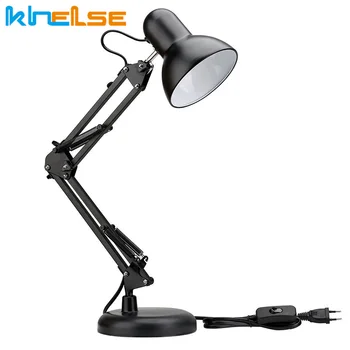 Günstig Schwarz AC85-265V E27 /E26 Led-lampe Lampen Flexible Tisch Lampe Schaukel Arm Clamp Montieren Lampe Büro Studio Hause Tisch Schreibtisch Licht EU