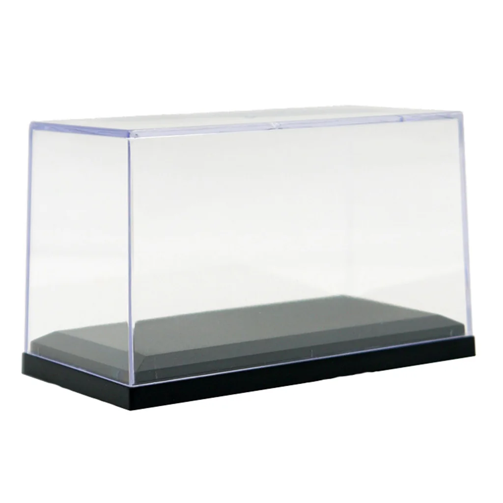 Clear Dustproof Display Box With Balck Base Fits  1:64 Doll
