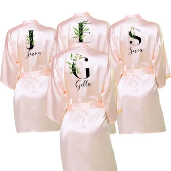 

Wedding Bride Dressing Gown Personalised Custom Names Satin Robe Dark Pink Custom Robes for Gifts Maid of Honor Bride Tribe