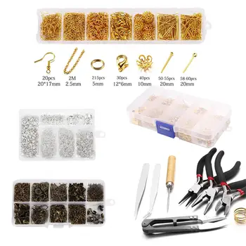 

Jewelry Findings Set Necklace Chain Earring Hook Wire Jewelry Needle Mixed Style Tools Box Jewelry Making Accessories Supplies