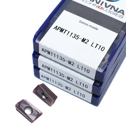Alta qualidade APMT1135 M2 lt10 10 pçs inserções de carboneto apmt 1135 fresa lâmina cnc torno mecânico ferramenta de torneamento máquina corte