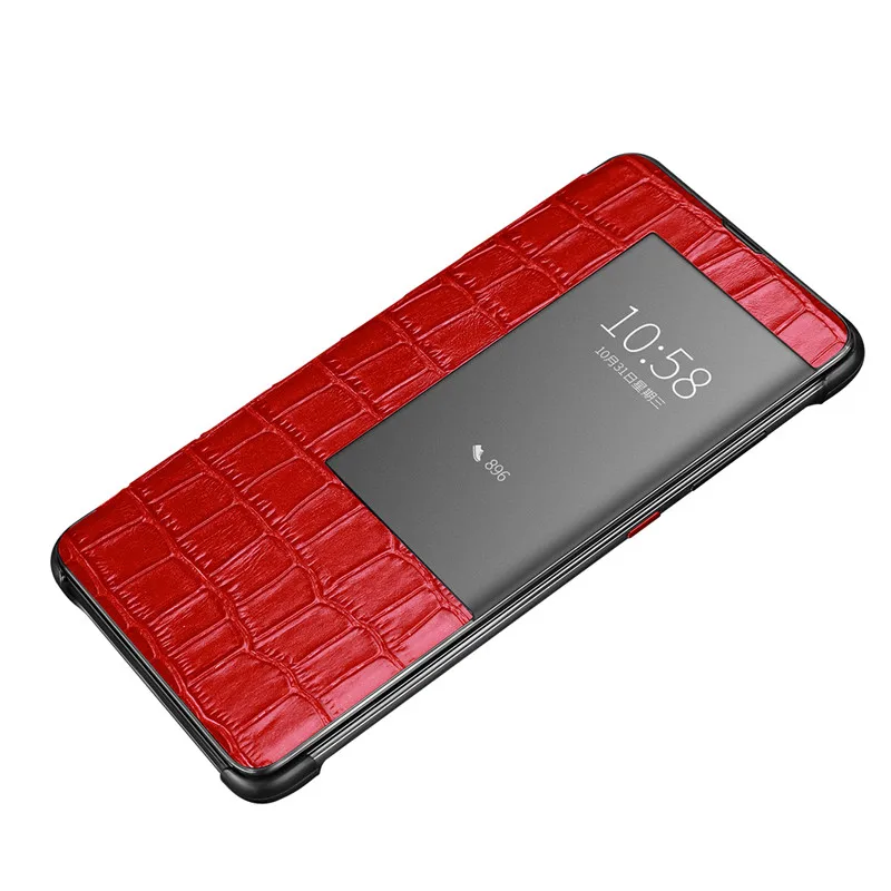 Red Coque mate 20 mate 20Pro чехол Smart View Window пары Простой модный кожаный флип чехол для huawei mate 20 Pro RS чехол бизнес - Цвет: Red
