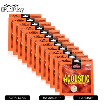 

12 Set Alice A208 Acoustic Guitar Strings Phosphor Bronze Color Alloy Wound Strings 1st-6th for Folk Guitar Wholesale