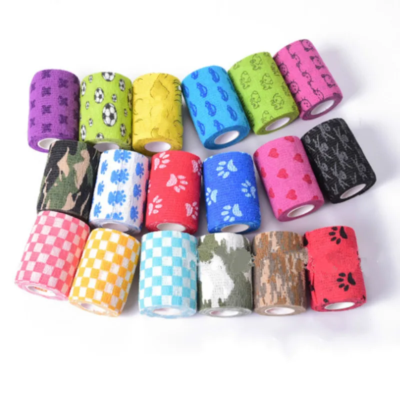 Vendaje elástico autoadhesivo desechable para mango con tubo, accesorios para tatuaje, cinta de gasa, herramienta de primeros auxilios, 5cm x 4,5 M