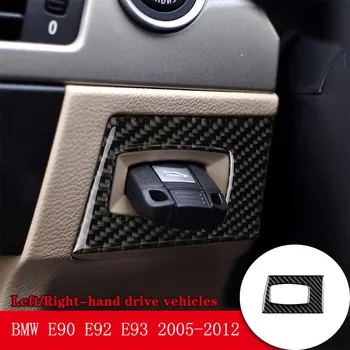 

Car styling Carbon Fiber Engine Start Key Frame Cover For BMW 3 Series E90 E92 E93 E87 2005-2012 Sticker