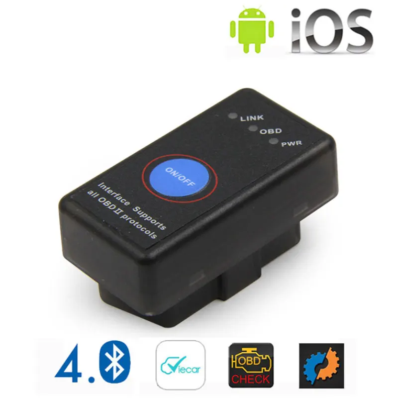 Новый мини ELM 327 Bluetooth 4 0 с выключателем питания 25K80 ELM327 V1.5 OBD2 инструмент