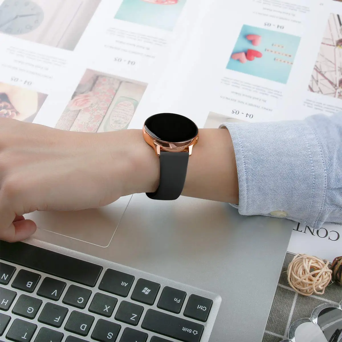 20/22mm Watch band For Samsung Active 2 44mm 42mm/46mm Gear S3 Silicone bracelet amazfit GTS/GTR Huawei wtach GT 2/2e/pro strap