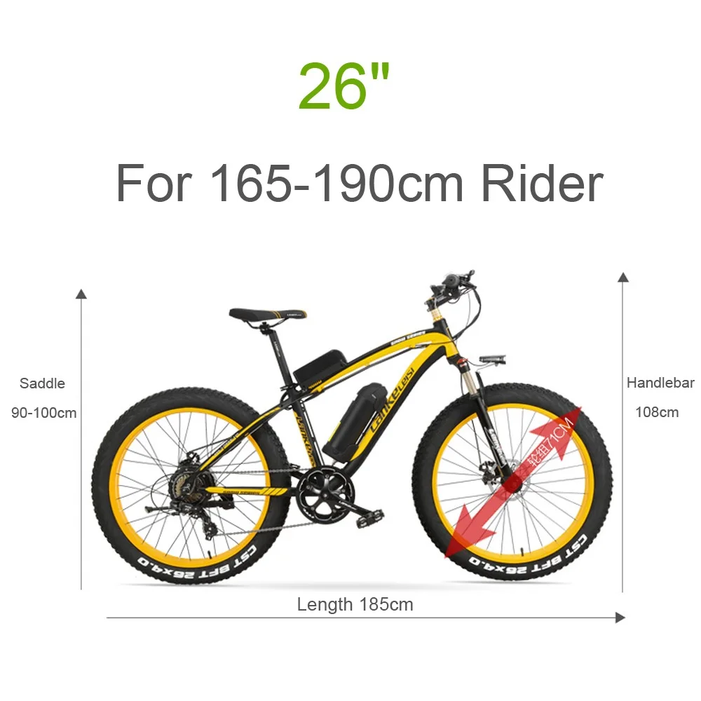 1000W Fat Electric Bike 48V Mens Mountain E bike 21 Speeds 26 inch Fat Tire Road Bicycle Snow Bike 16AH Lithium Battery