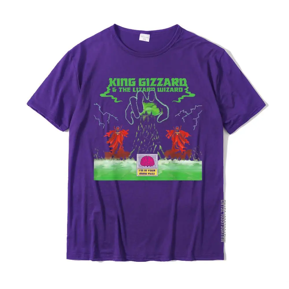 Short Sleeve Tops Tees Round Neck 100% Cotton Fabric Men T Shirts Print Personalized Sweatshirts Classic Drop Shipping King Funny Gizzard The Lizard Gift Wizard T-Shirt__MZ17923 purple