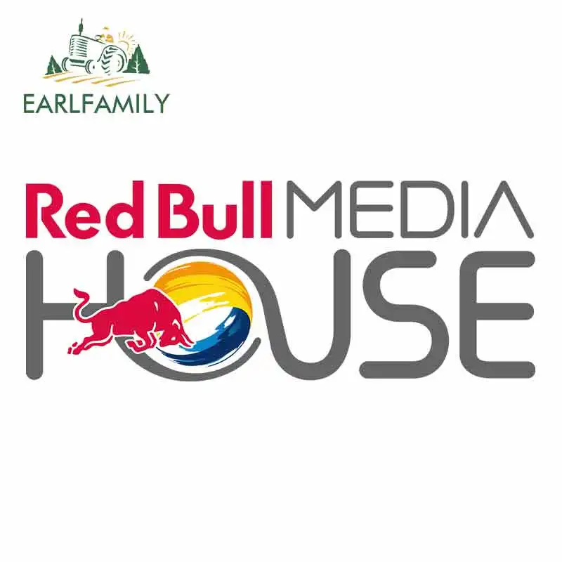 EARLFAMILY, 13 см x 5,6 см, для Red of Bull, медиа дом, забавные наклейки и наклейки для автомобилей, JDM, ноутбук, лобовое стекло, бампер, автомобильная пленка