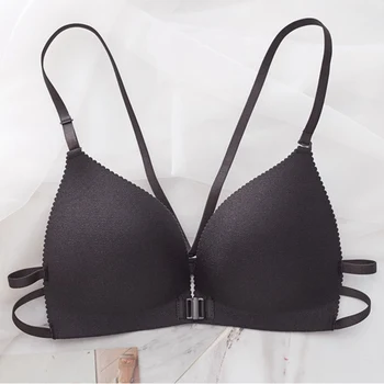 

2019 Women Lingerie Bra Padded Backless Seamless Bras Bra Strappy Super Bralette Push Up Front Closure Underwear