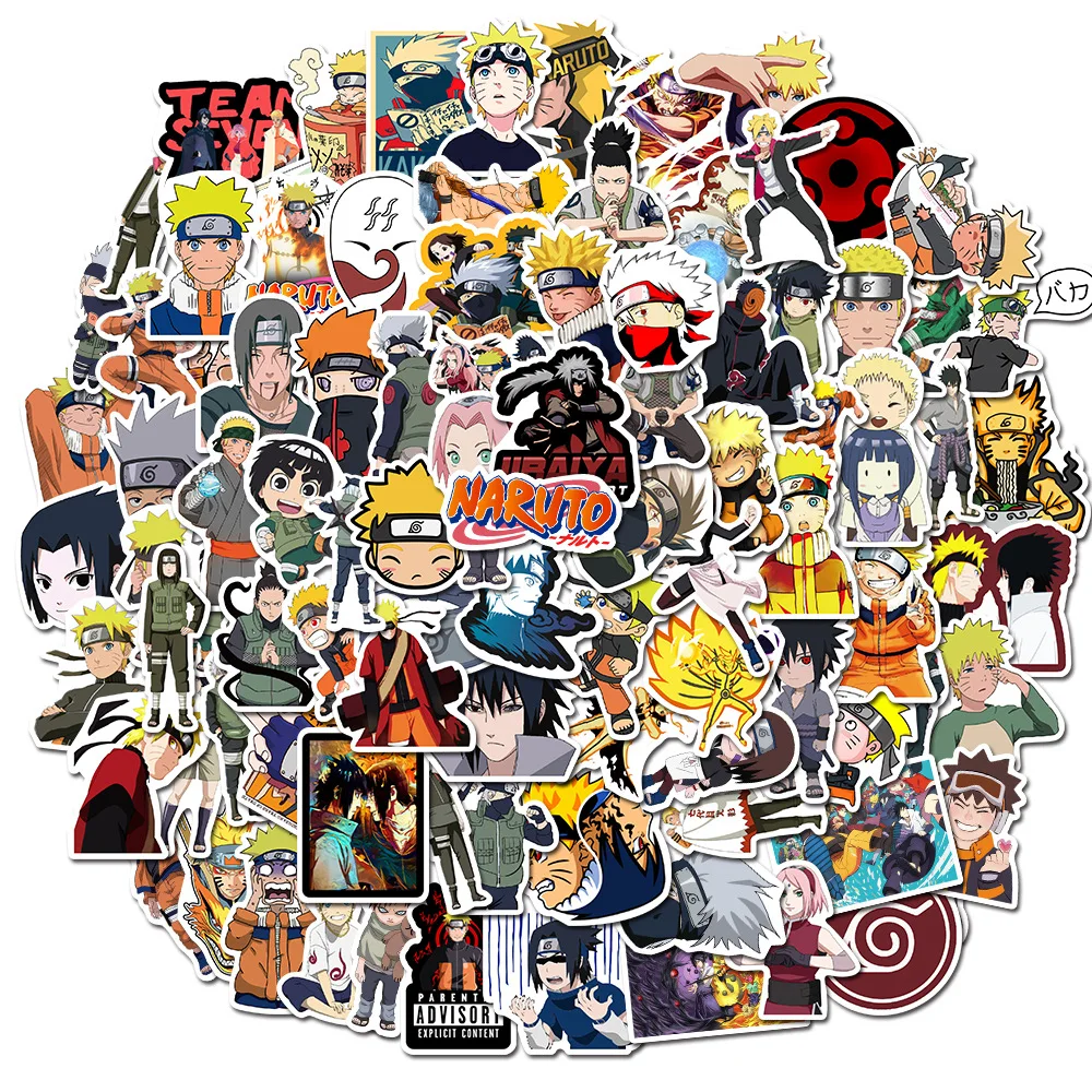 Luggage,Helmet,Guitar ZIYAN 100Pcs Naruto Laptop Stickers Anime Waterproof Stickers for Skateboard