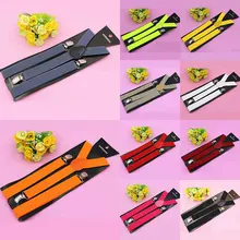 18 цветов, регулируемая эластичная Подвеска для взрослых, ремни y-образной формы, мужские подтяжки, 3 зажима, штаны, подтяжки для ремней