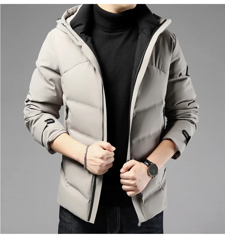 Зимний мужской пуховик с капюшоном, теплое ветрозащитное повседневное пальто, Спортивная Мода для молодых и средних лет
