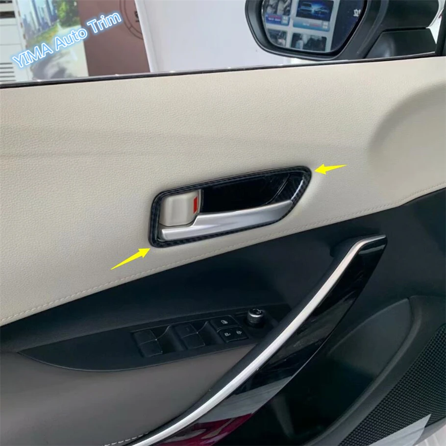 Lapetus Авто Стайлинг внутренняя дверная ручка ручной фиксации чаша крышка отделка Подходит для Toyota Corolla /матовый из углеродного волокна ABS