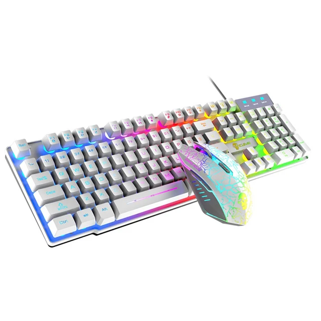 Keyboard Mouse 3-in-1 Kit USB Wired Computer Gaming Mouse Pad Accessories Set for Household Computer Accessories White Keyboard Mouse 3-in-1 Kit USB Wired Computer Gaming Mouse Pad Accessories Set for Household Computer Accessories White