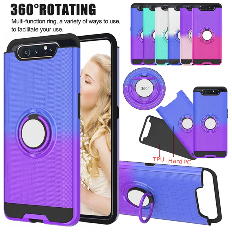 360 ° вращающийся кольцевой чехол для samsung Galaxy A20 A30 A40 A50 A505 A30S A50S A70 A80 A90 A10s противоударный 2 в 1 чехол для телефона