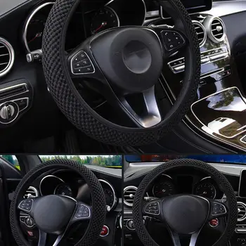 

Hot 38 cm Universal Car Steering Wheel Cover Breathable Wear-resistant Fabric Steering Wheel Protector Auto Decoration Car Styli