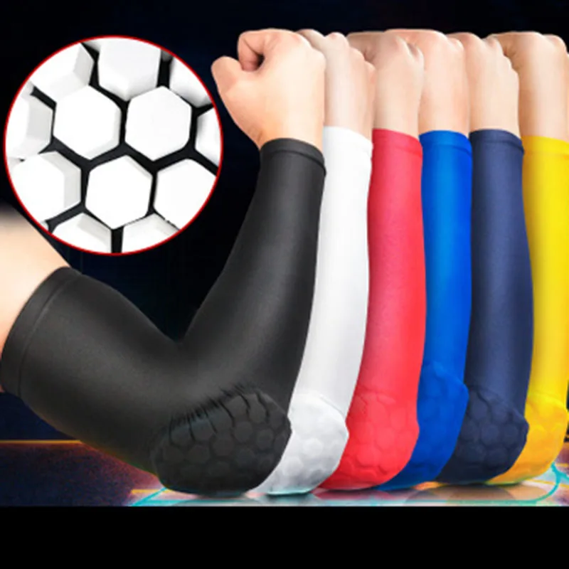 1PCS Arm sleeve honeycomb foam pad crashproof antislip basketball pads armband sport elbow support brace protector
