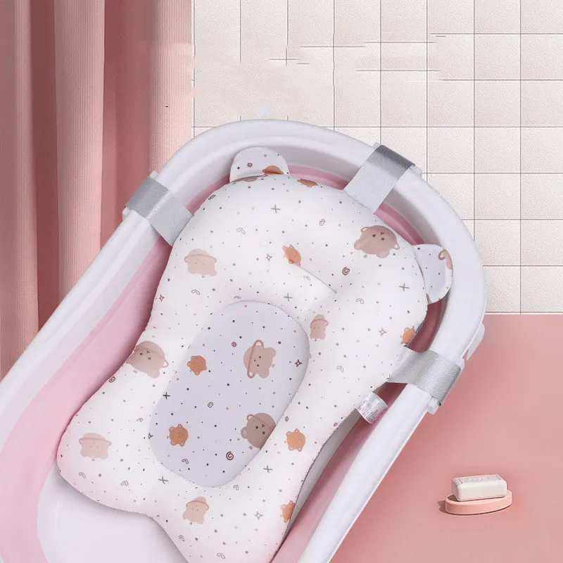 Baby Bath Seat Support Mat Foldable Tub Pad Chair Newborn Anti-Slip Soft Body Cushion