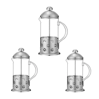 

OOTDTY Manual Coffee Espresso Maker Pot Stainless Steel Glass Teapot Cafetiere French Coffee Tea Percolator Filter Press Plunger
