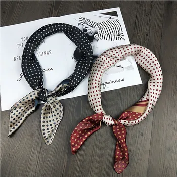 

New fashion scarves square women small Dot pattern silk scarf 70*70cm fouldard bandana shaw lady neckerchief winter scarfs femme