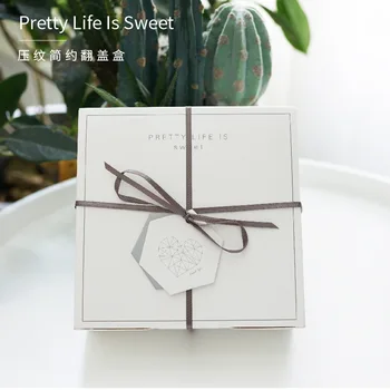 

white silver embossing cake box nougat cracker candy paper packaging gift box gift bag пакеты для печенья упаковка для печенья