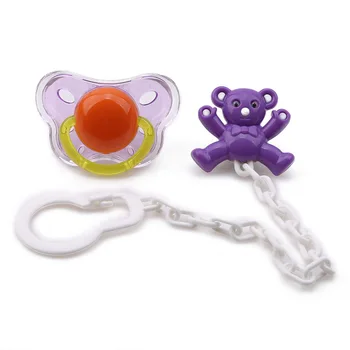 

Infant Baby Safety Silicone Pacifier Soother with Anti-off Chain Children Cartoon Pacifier Nipple Teether for Baby Dental Care
