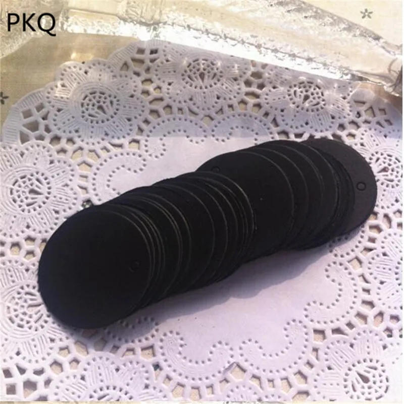 50pcs 3.5cm Wedding Round Paper Packing Label White Tag Kraft paper gift tags Custom Cardboard Price Tags