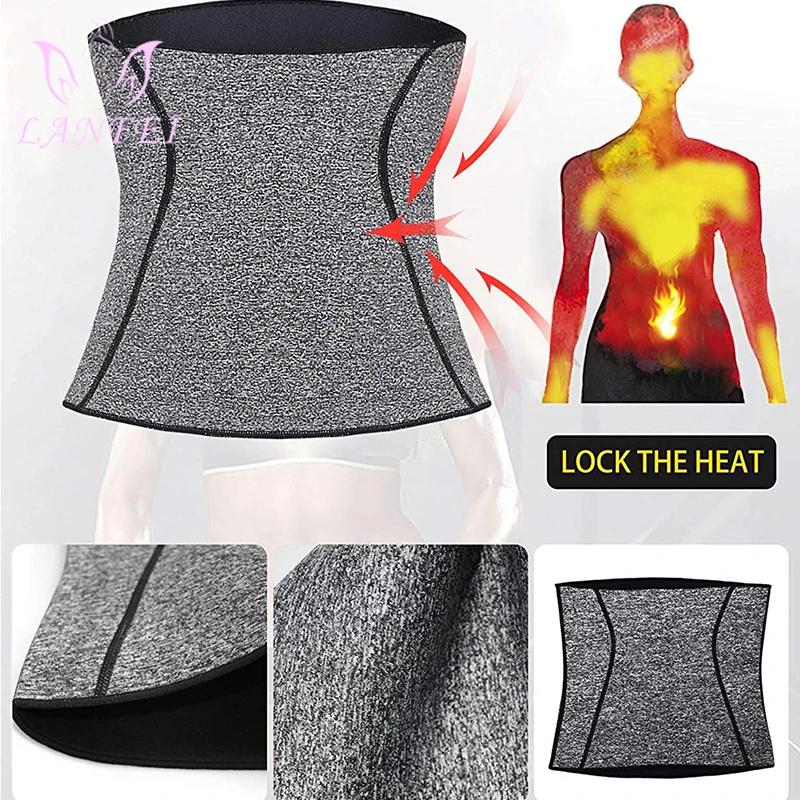 LANFEI Mens Waist Trainer Body Shaper Thermo Neoprene Gym Fitness Modeling Corset Slim Underwear Waist Support Weight Loss Belt