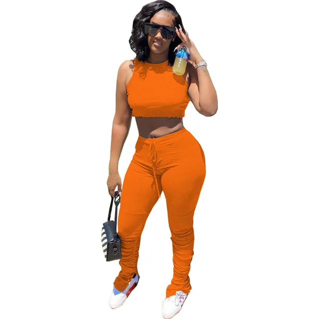 Sale Stacked Leggings Summer Two Piece 