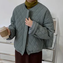 

2022new New Autumn Women Lightweight Warm Short Padded Coat Streetwear Female Solid Loose Cotton Jacket Windproof Outwear