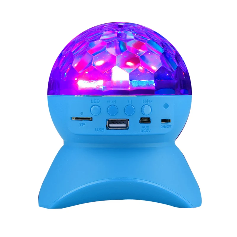 USB Перезаряжаемый Bluetooth динамик, сценический светильник, контроллер, светодиодный хрустальный магический шар, светильник, DJ Club Disco, вечерние светильник ing - Испускаемый цвет: blue