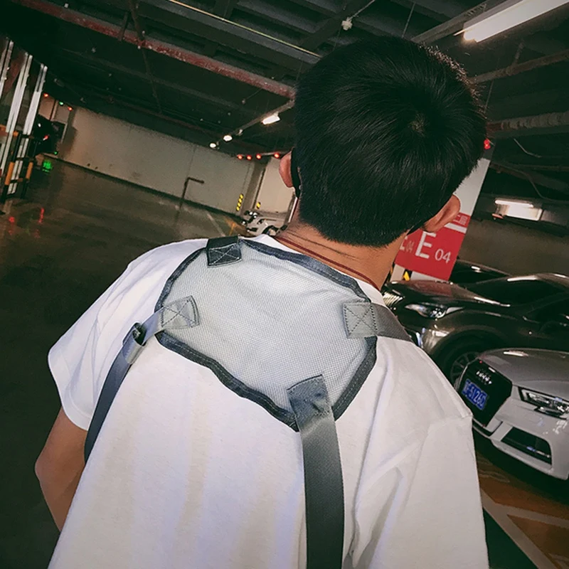 Нагрудные сумки с регулируемым карманом в стиле хип-хоп Уличная Функциональная сумка на ремне сумка через плечо