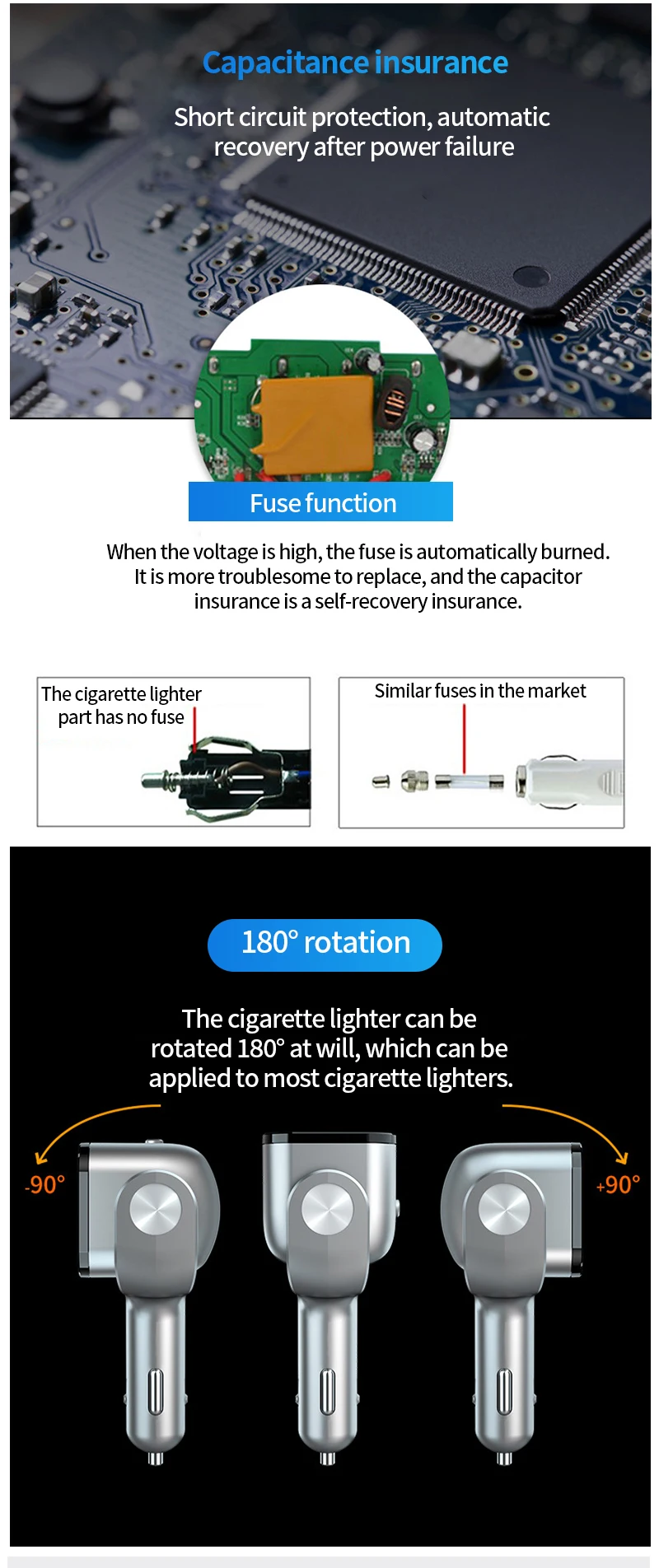 Seametal автомобильное зарядное устройство QC 3,0 2 usb порта Быстрая зарядка прикуриватель адаптер сплиттер Зажигалка зарядное устройство Автомобильная электроника