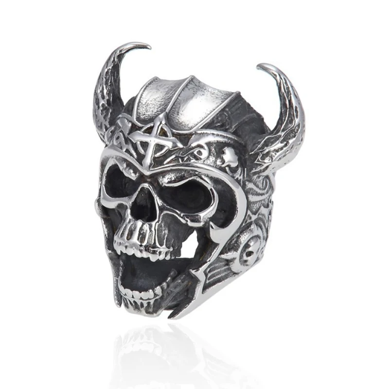 Новинка В стиле ретро Devil Horns/кольцо с черепом для творческих личностей мужское