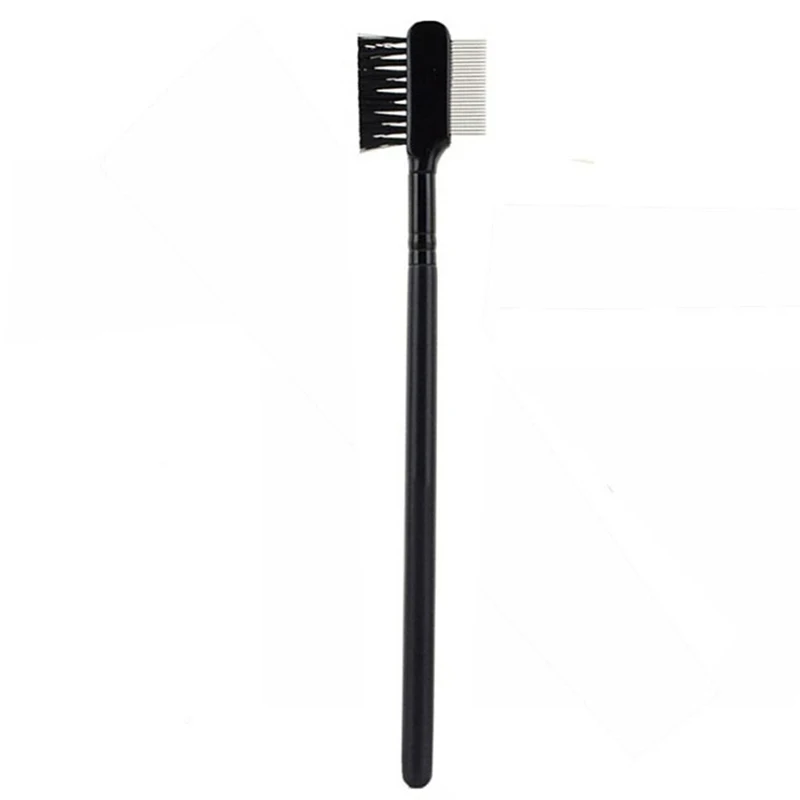 Eyelashes Brush Comb 1PCS Cosmetic Makeup Tool Steel Eyebrow Eyelash Dual-Comb Extension Brush Metal Comb