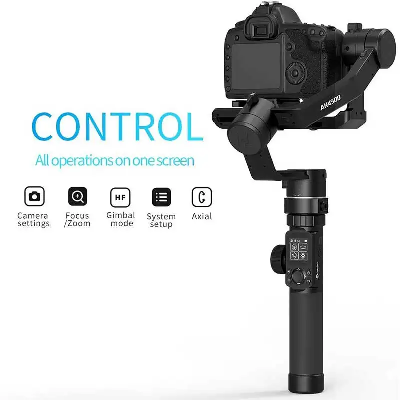 FeiyuTech OFFICIAL AK4500 Handheld 3-Axis Gimbal Stabilizer for DSLR Camera Sony/Panasonic/Canon with WIFI Bluetooth-Compatible