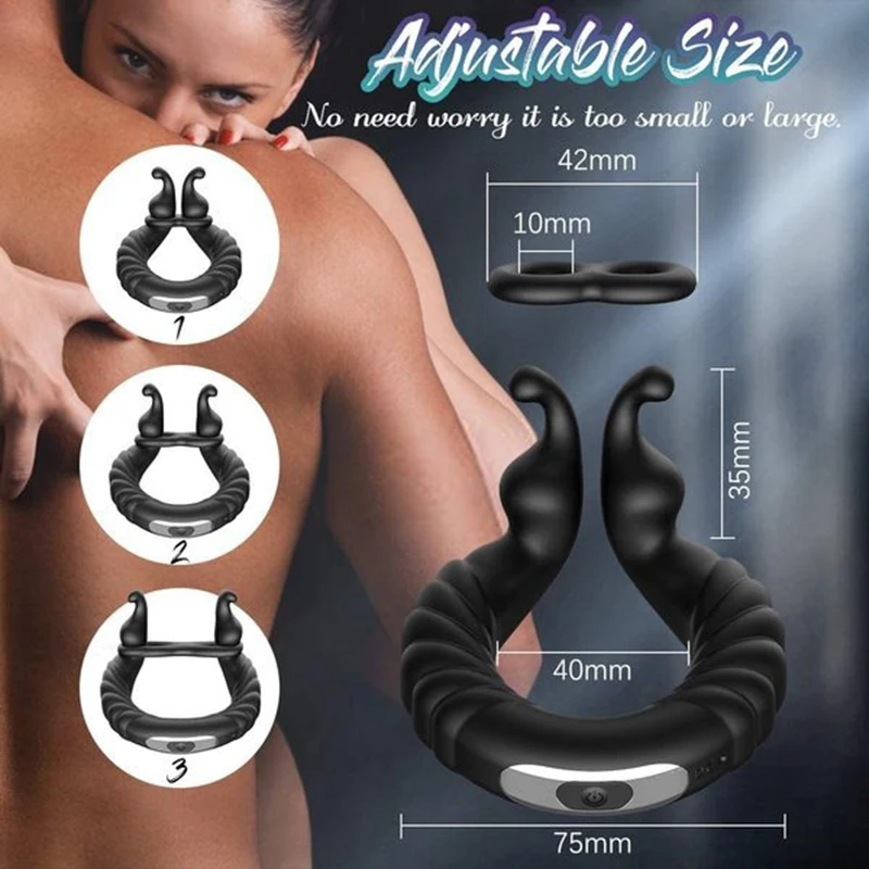 10 Speeds Penis Ring Vibrator Cock Lover Couple Delay Ejaculation Silicone Rings Sexy Male Masturbator Sex Toys for Men | Красота и